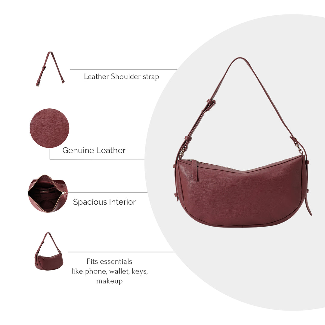 SOLENE SHOULDER BAG  BORDEUX