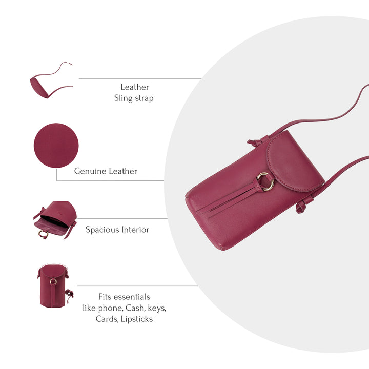 ROSE PHONE SLING BAG PINK