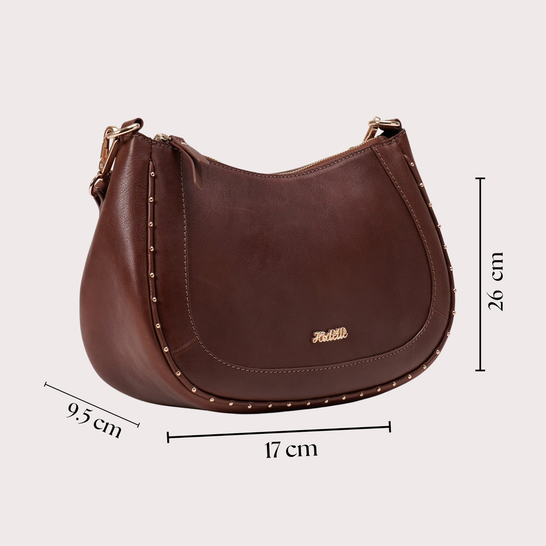 ELENORE SHOULDER BAG DARK BROWN