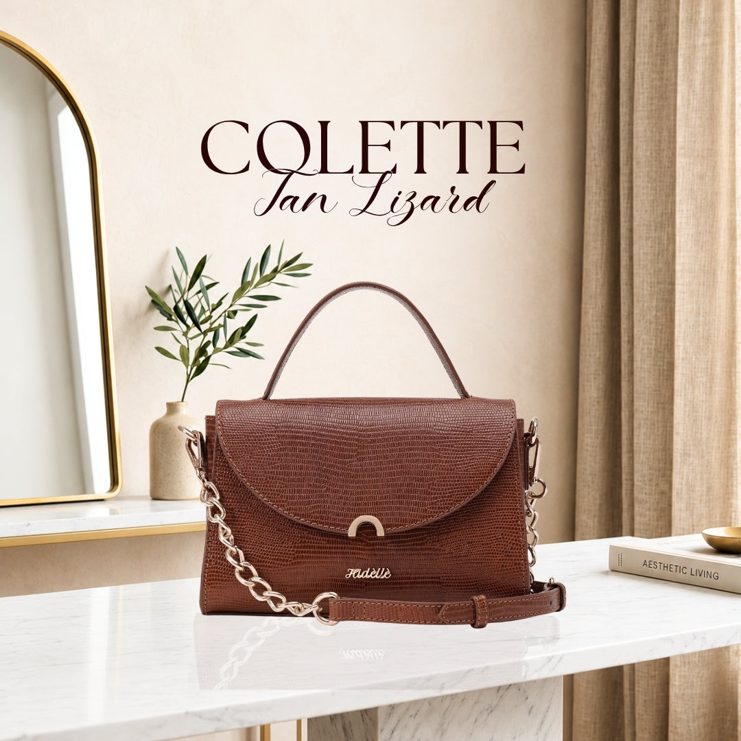 COLETTE SLING BAG TAN LIZARD