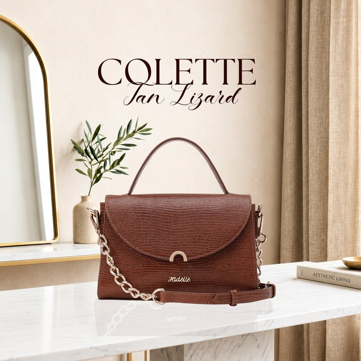COLETTE SLING BAG TAN LIZARD