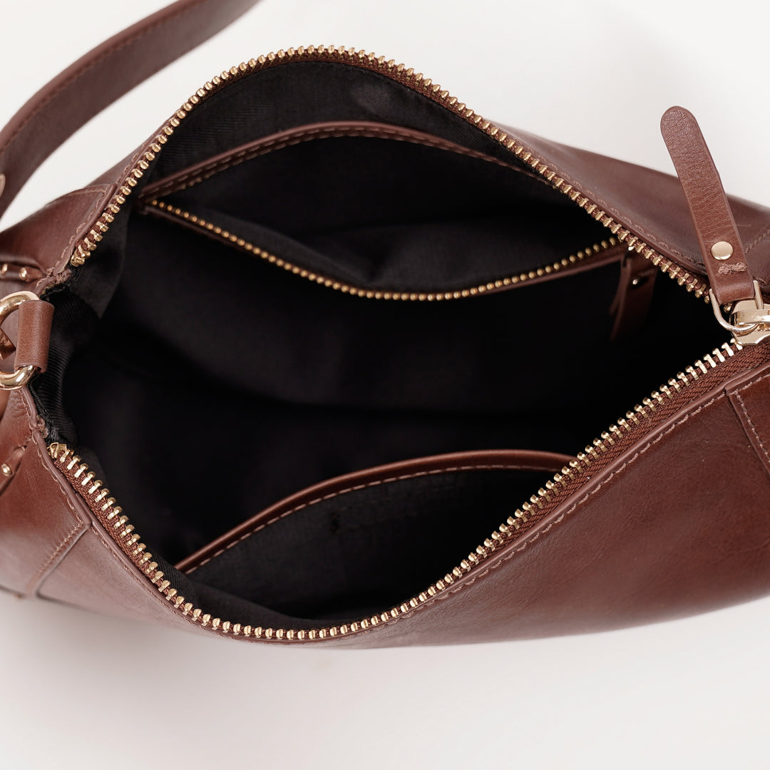 ELENORE SHOULDER BAG DARK BROWN