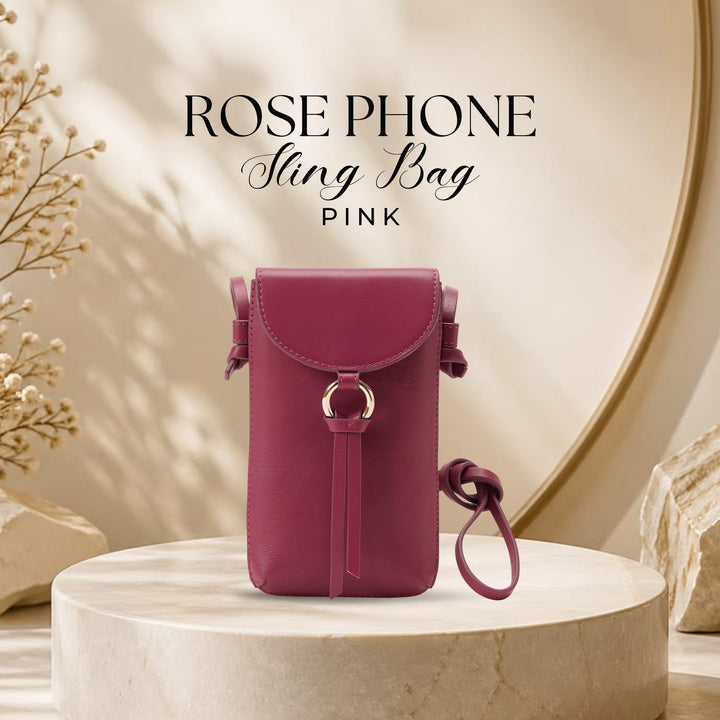 ROSE PHONE SLING BAG PINK