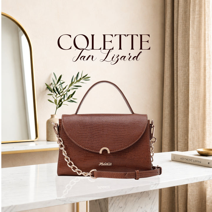 COLETTE SLING BAG TAN LIZARD