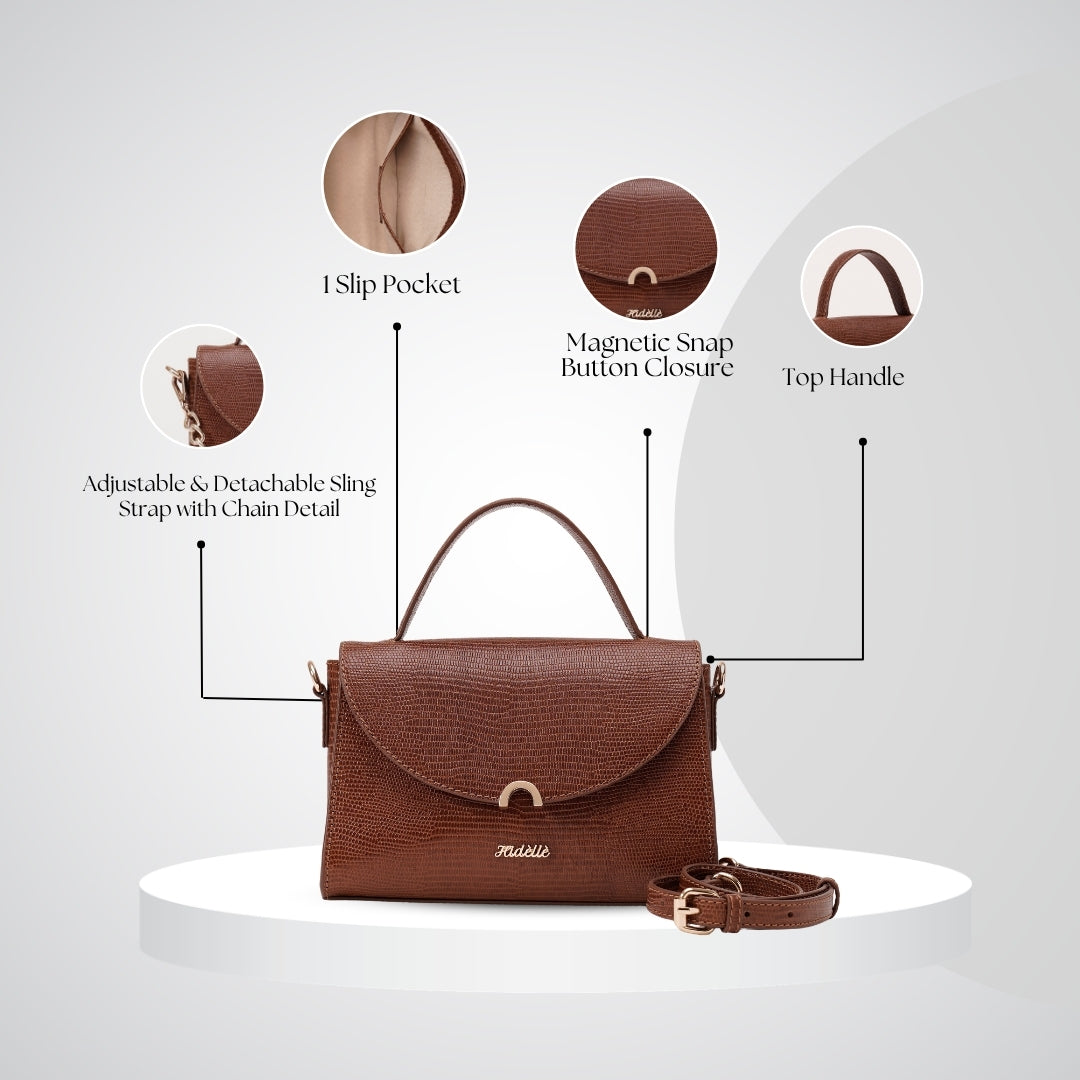 COLETTE SLING BAG TAN LIZARD
