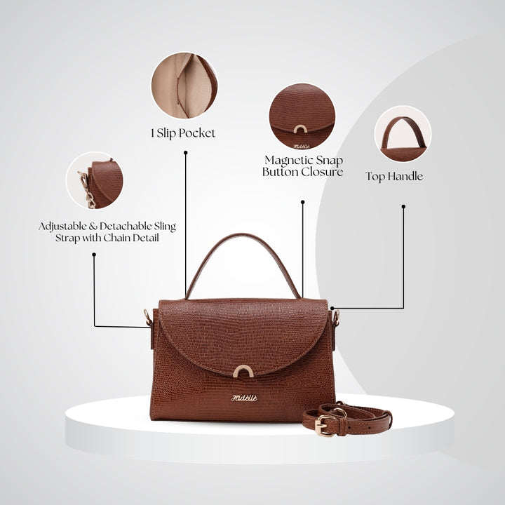 COLETTE SLING BAG TAN LIZARD