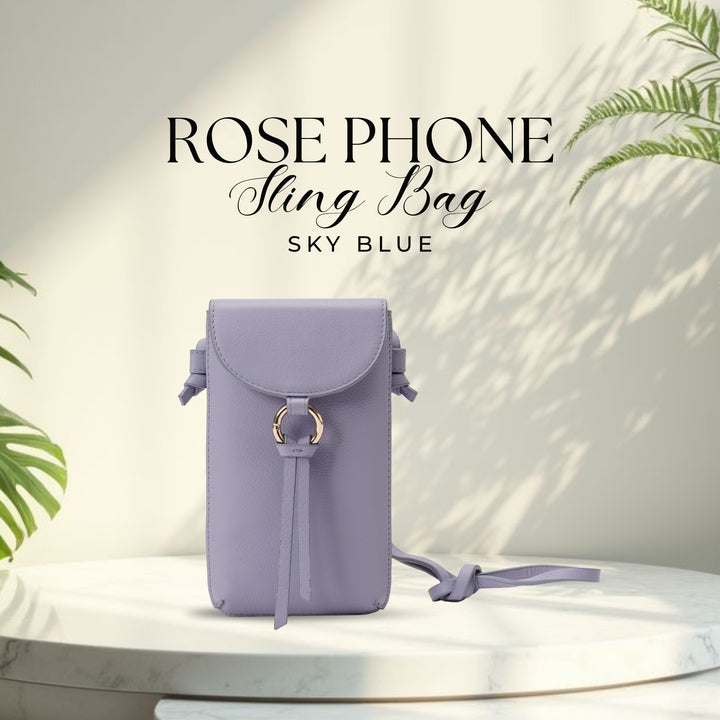 ROSE PHONE SLING BAG SKY BLUE