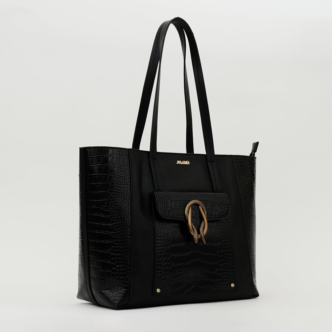 MARION TOTE BAG BLACK CROCO