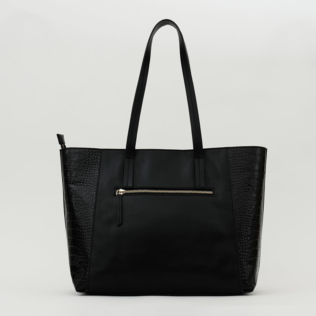 MARION TOTE BAG BLACK CROCO