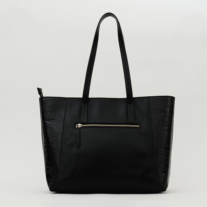 MARION TOTE BAG BLACK CROCO