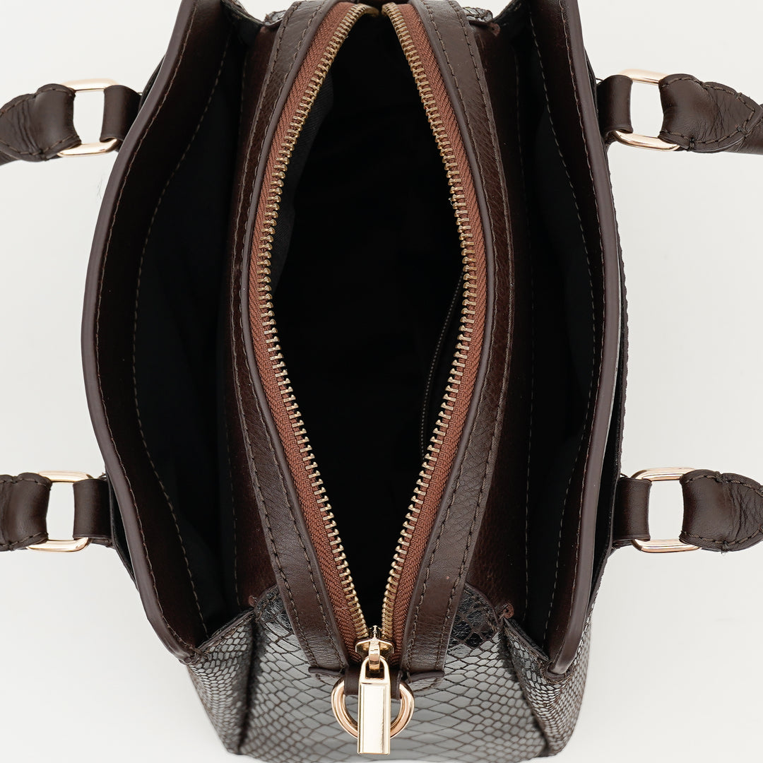 EVELYNE SATCHEL BAG BROWN