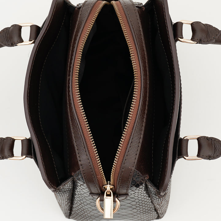 EVELYNE SATCHEL BAG BROWN