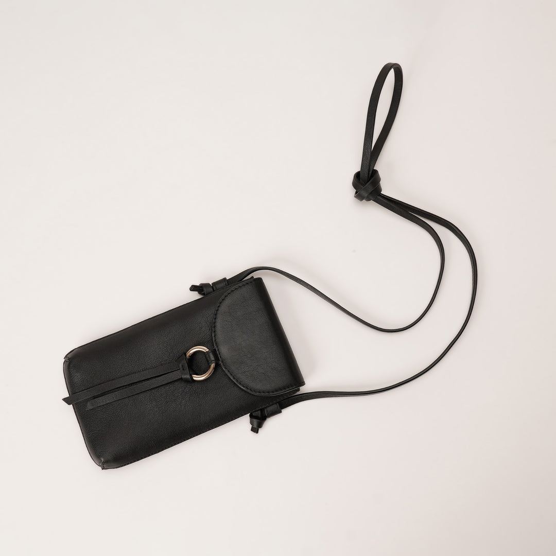 ROSE PHONE SLING BAG BLACK