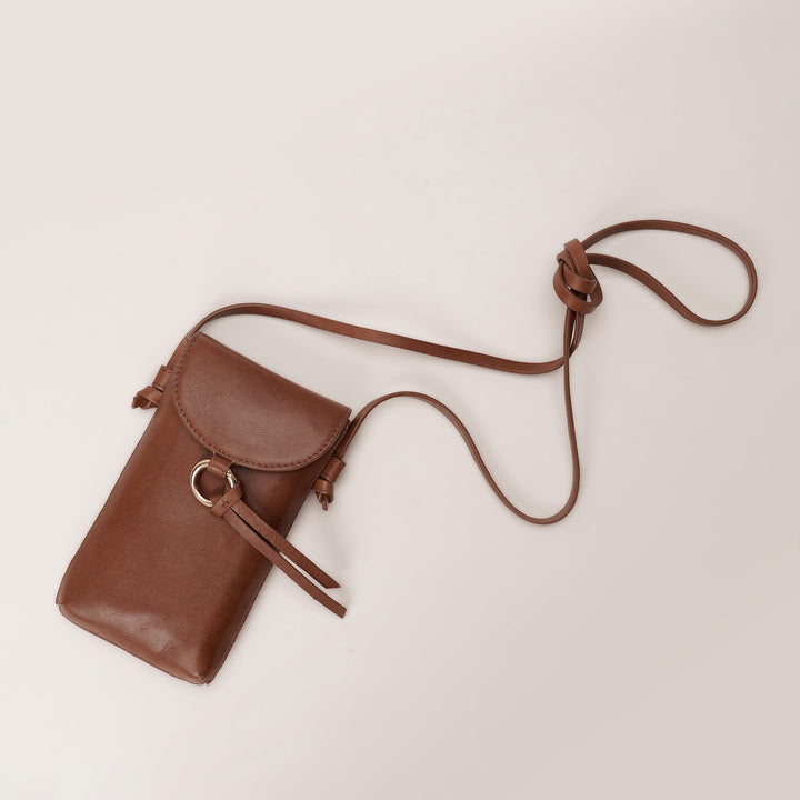 ROSE PHONE SLING BAG TAN