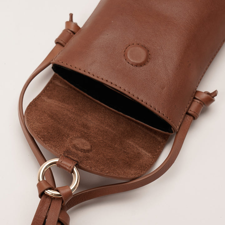 ROSE PHONE SLING BAG TAN