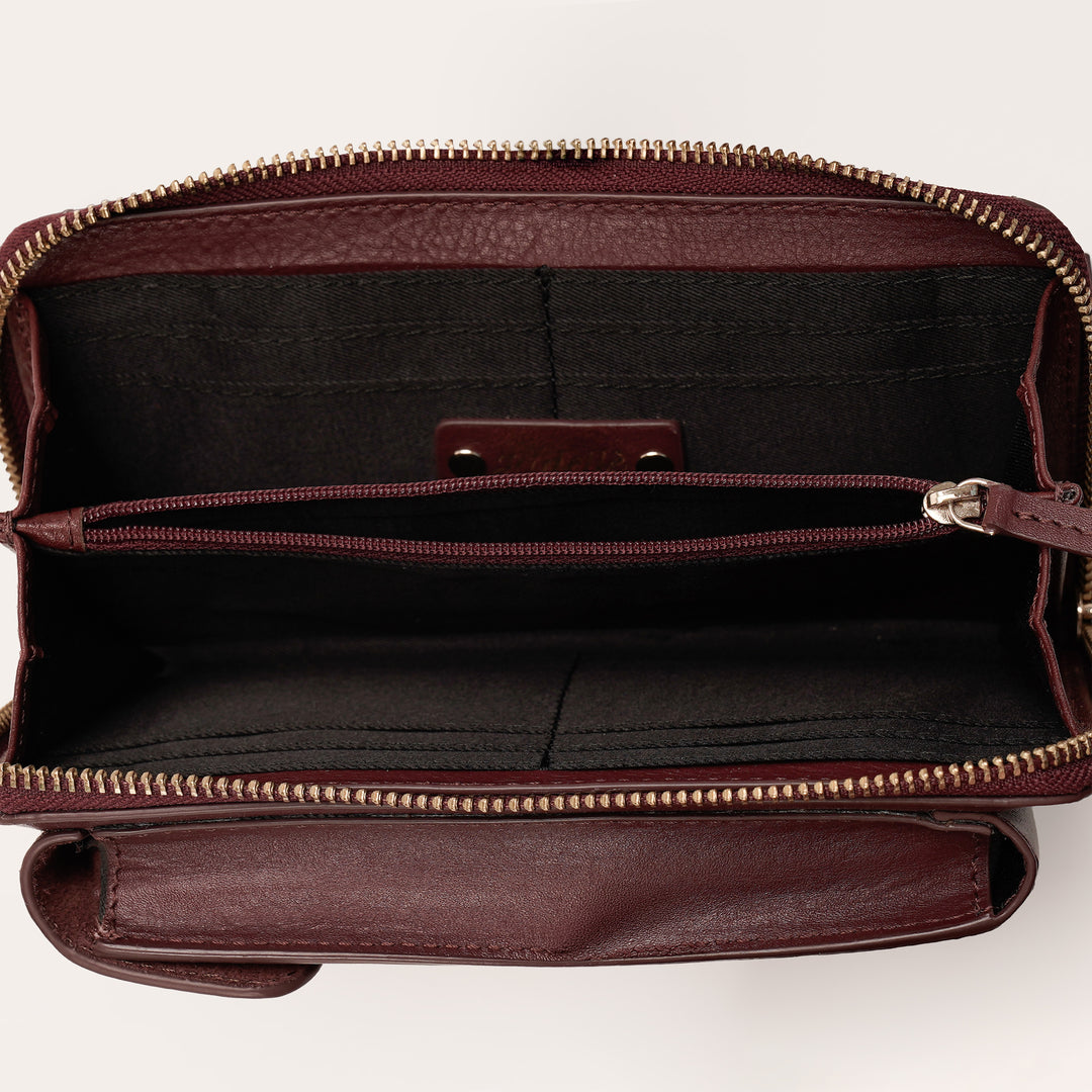 JANICE PHONE + WALLET SLING BAG BORDEUX