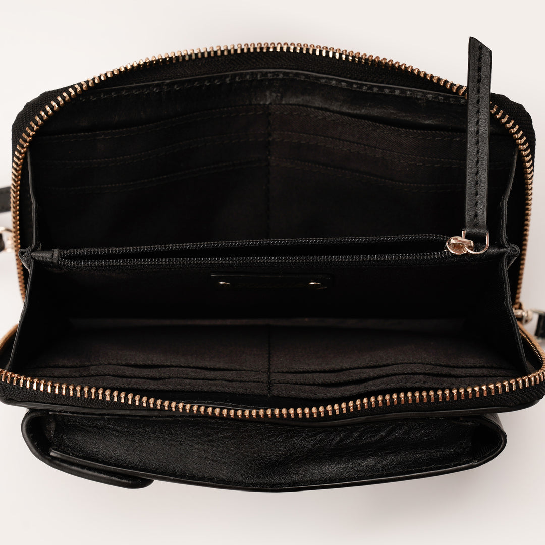 JANICE PHONE + WALLET SLING BAG BLACK
