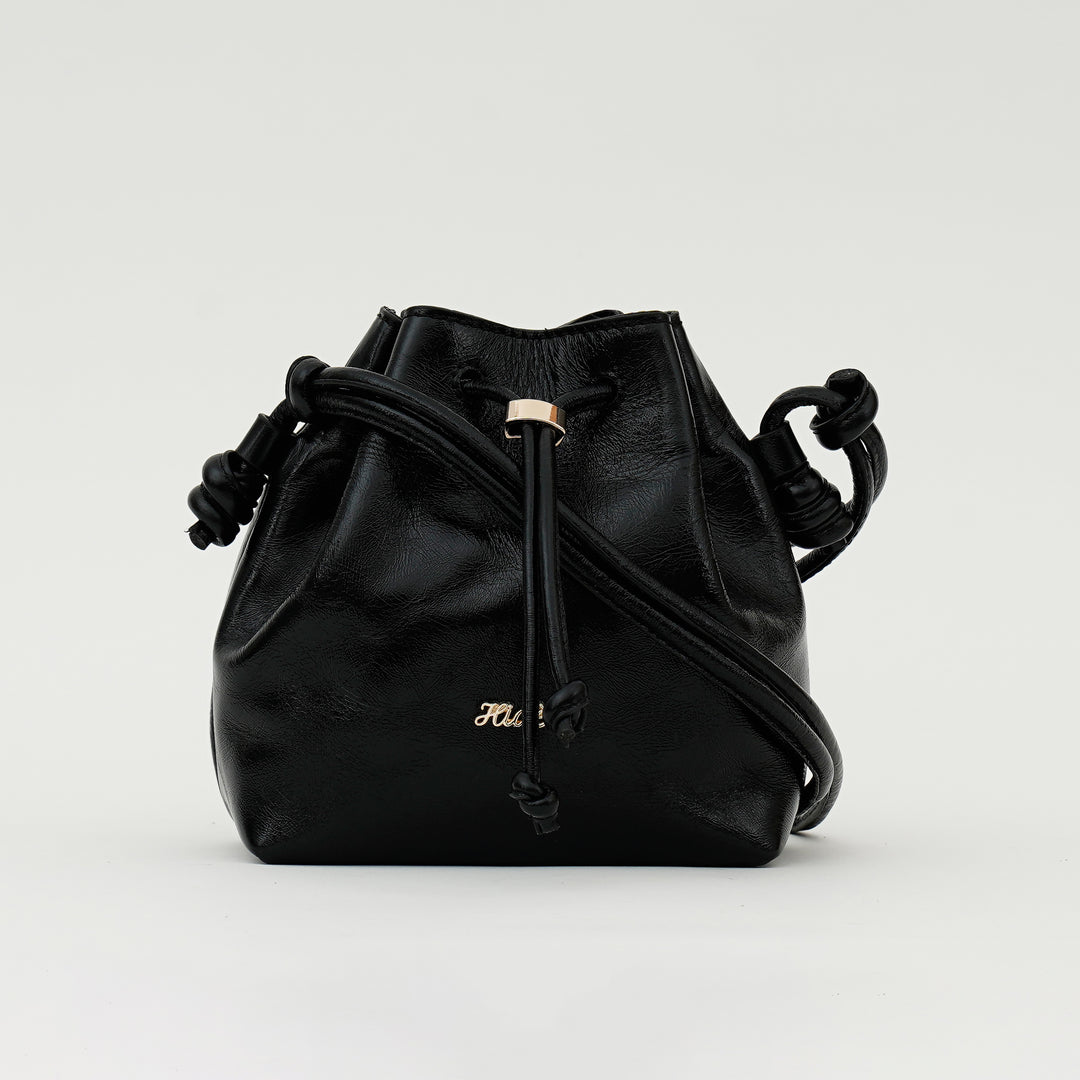 VALENTINE SLING BAG BLACK CROCO