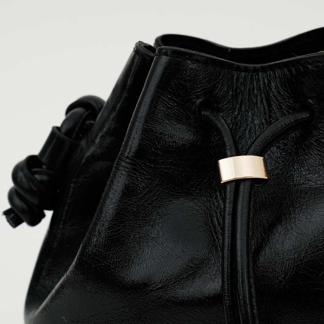 VALENTINE SLING BAG BLACK CROCO