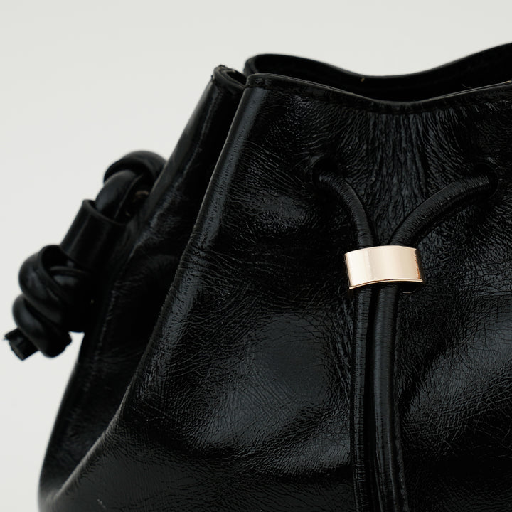 VALENTINE SLING BAG BLACK CROCO