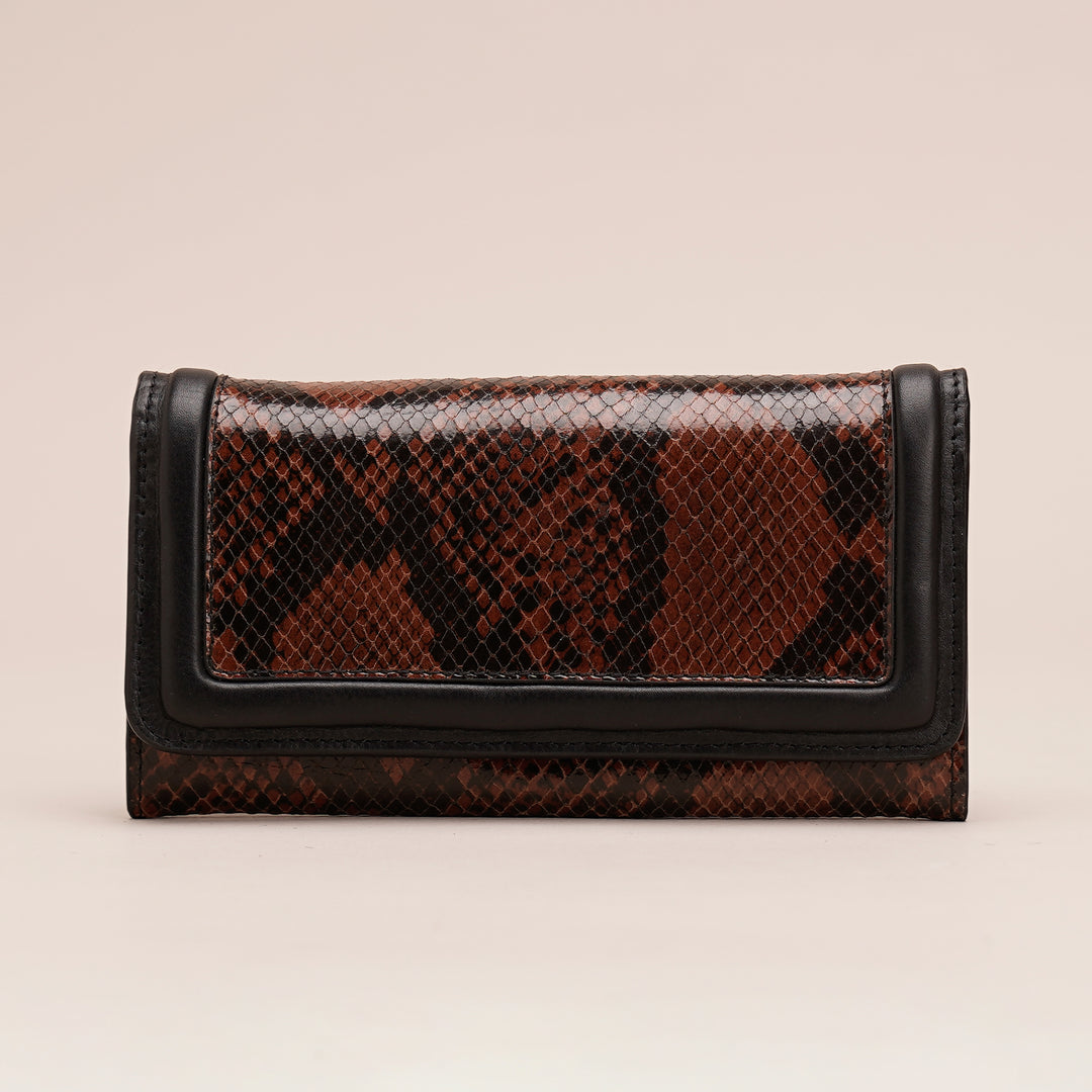 Lilou Wallet Black Python - HIDELLE