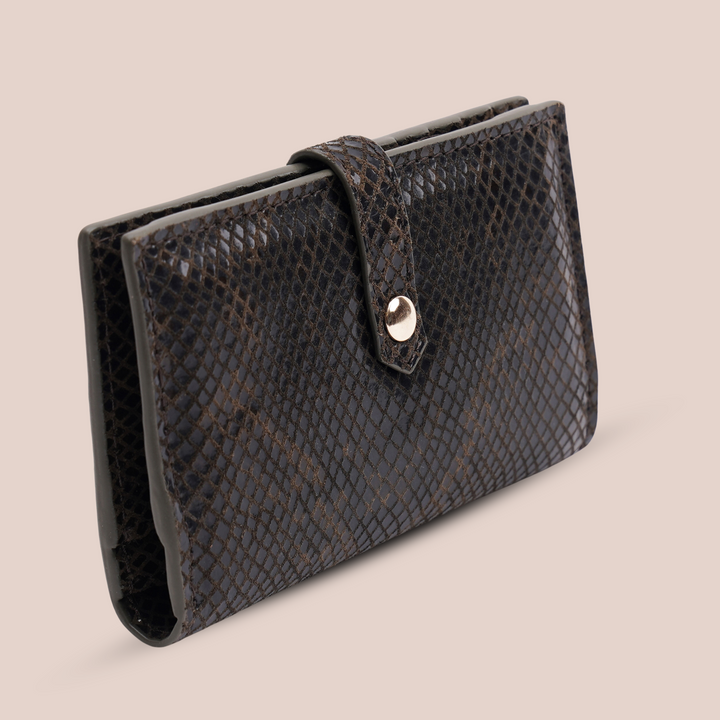 Lily Wallet Khaki Python - HIDELLE
