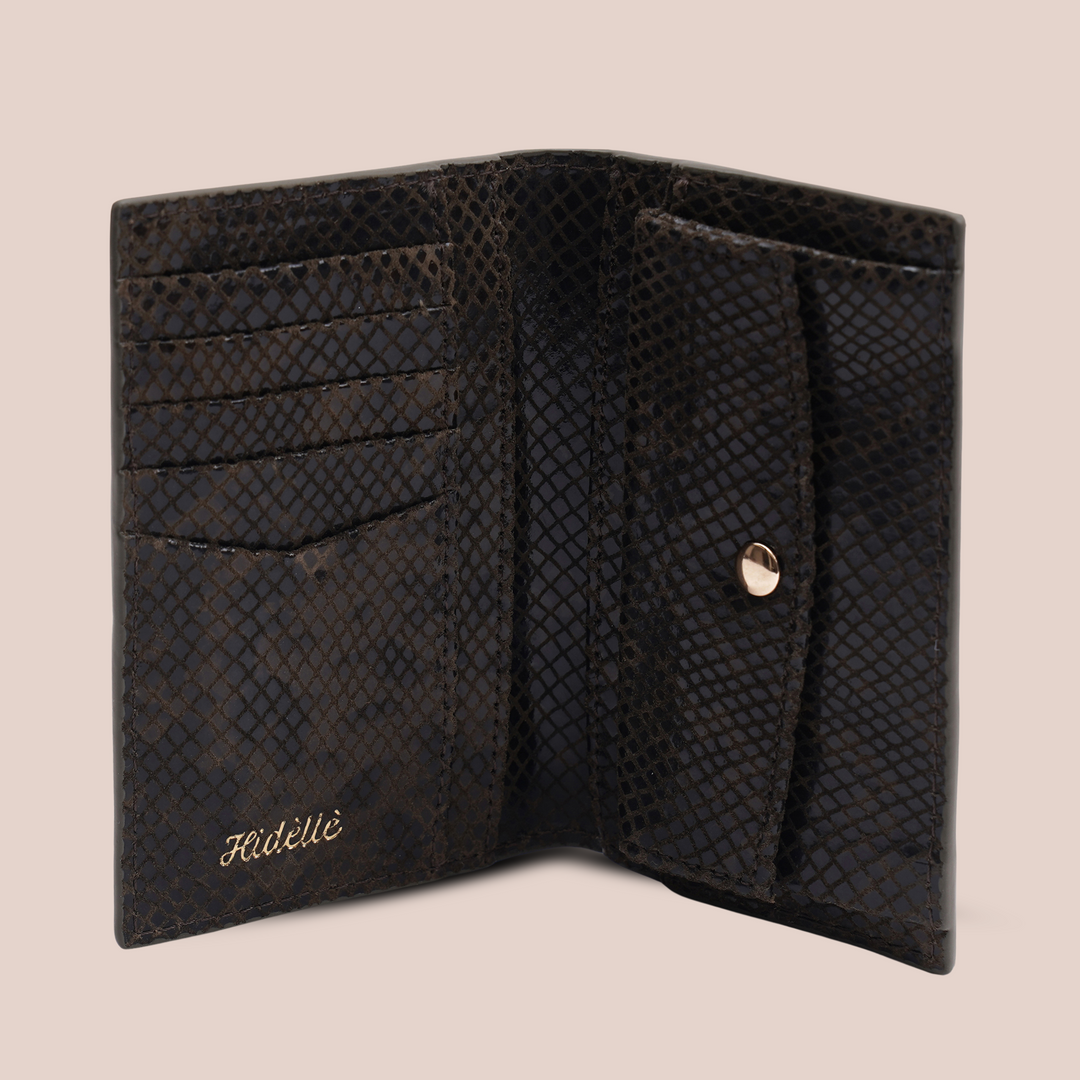 Lily Wallet Khaki Python - HIDELLE