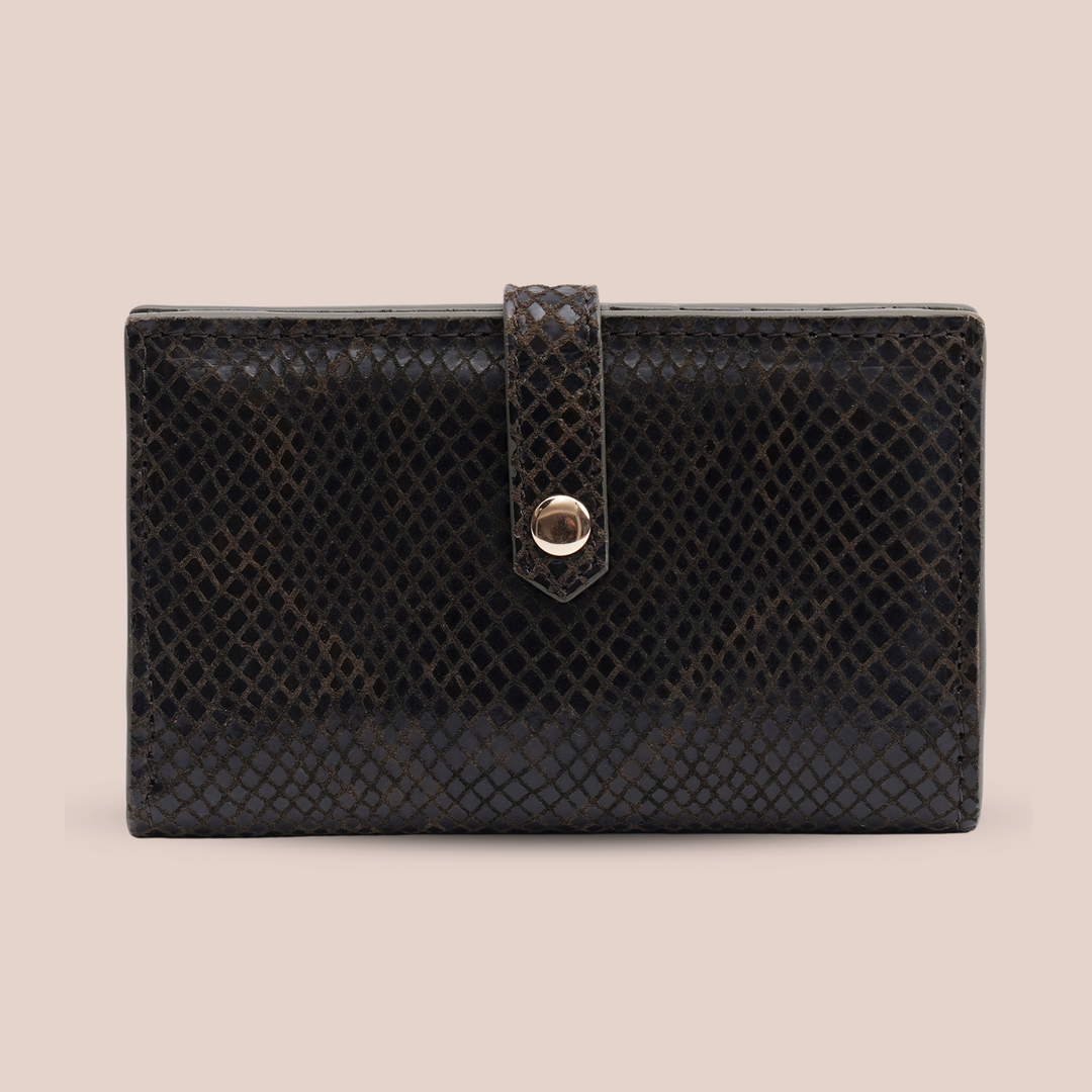 Lily Wallet Khaki Python - HIDELLE