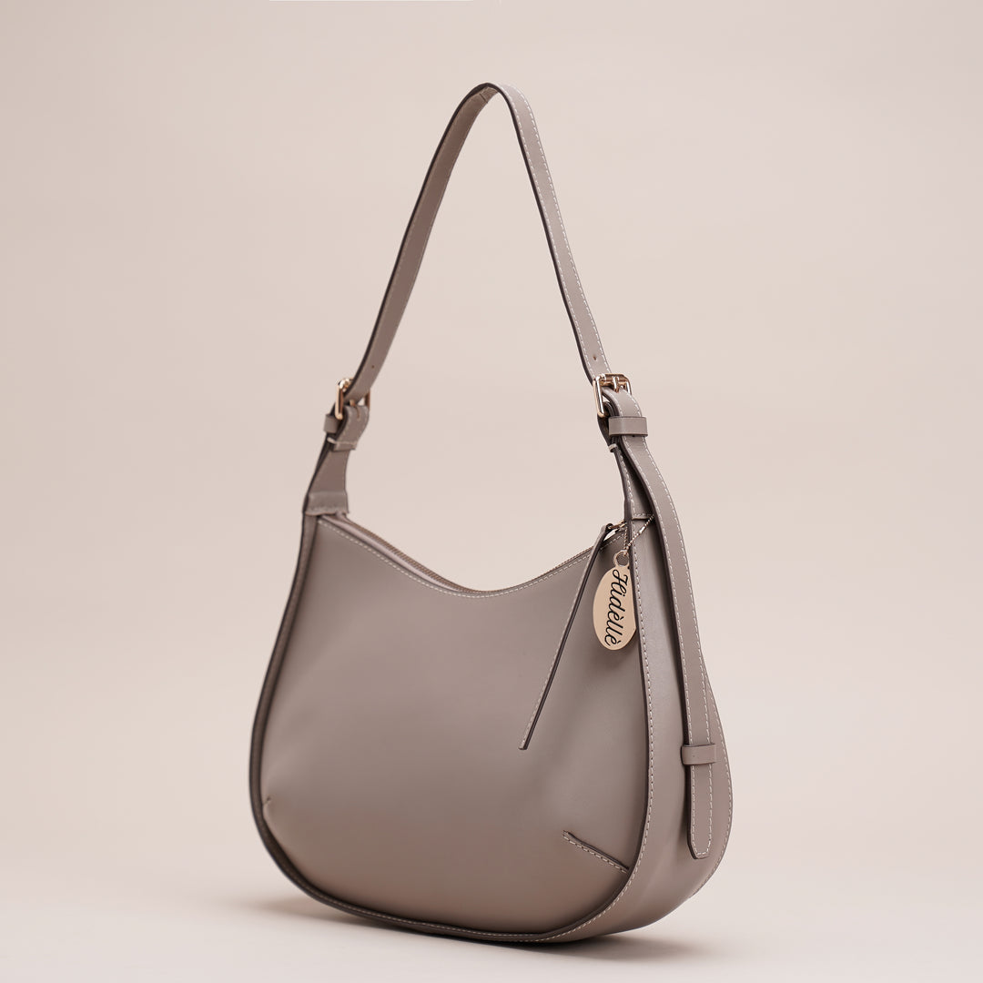 Pauline Hobo Bag Taupe - HIDELLE
