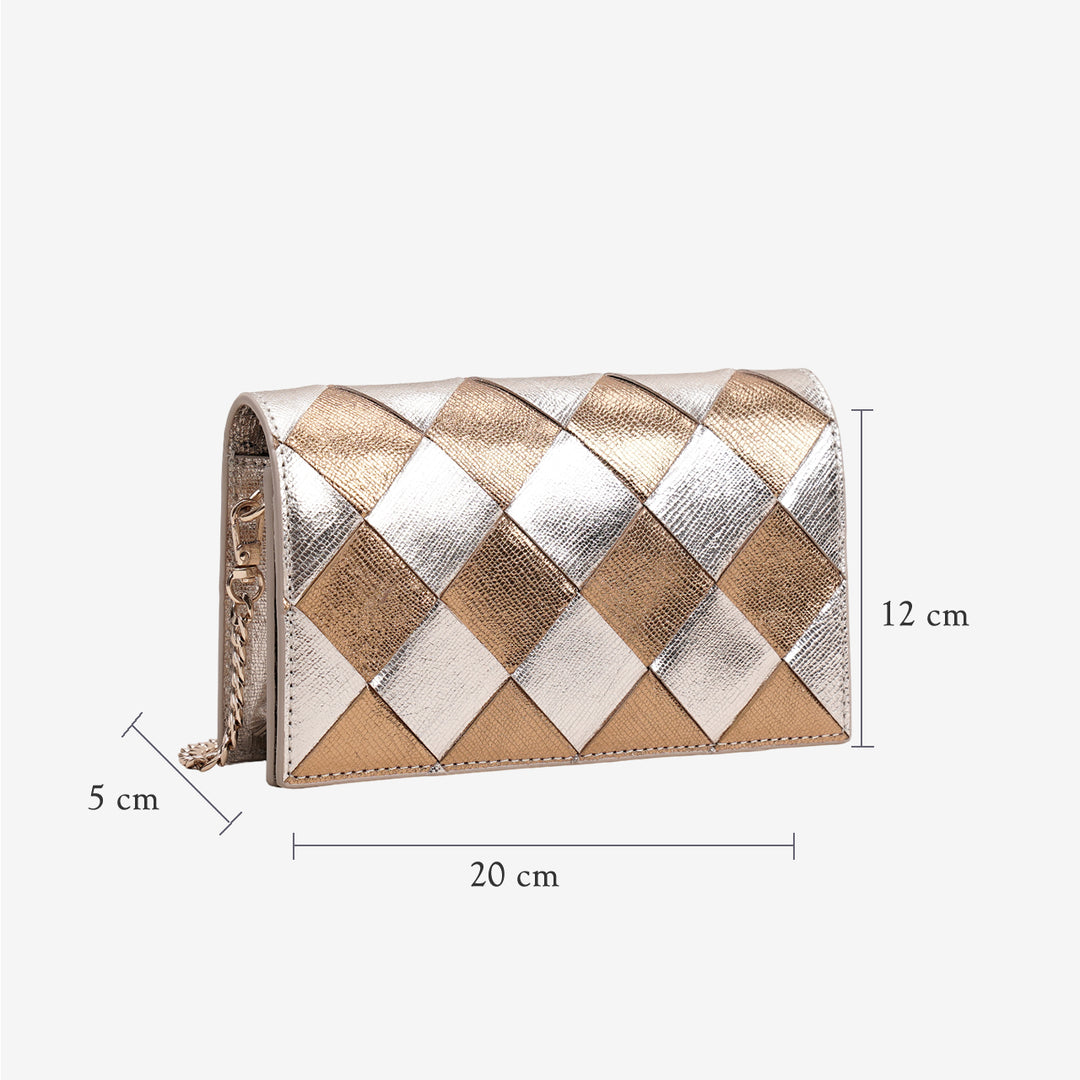 CAMILLE CLUTCH LARGE COPPER SILVER