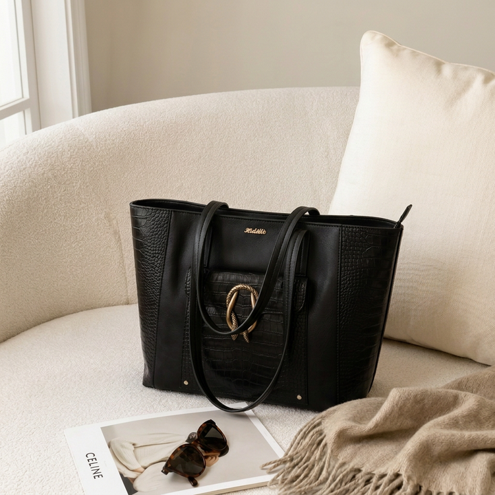 MARION TOTE BAG BLACK CROCO