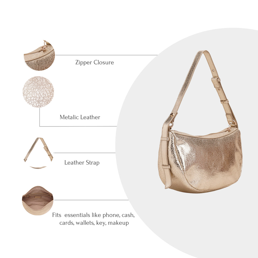 SOLENE SHOULDER BAG GOLD METALLIC