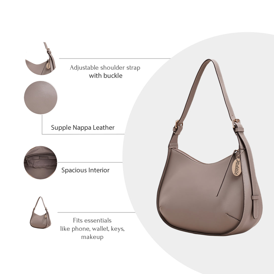 PAULINE HOBO BAG TAUPE