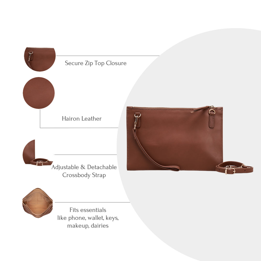 ELENA CLUTCH BROWN
