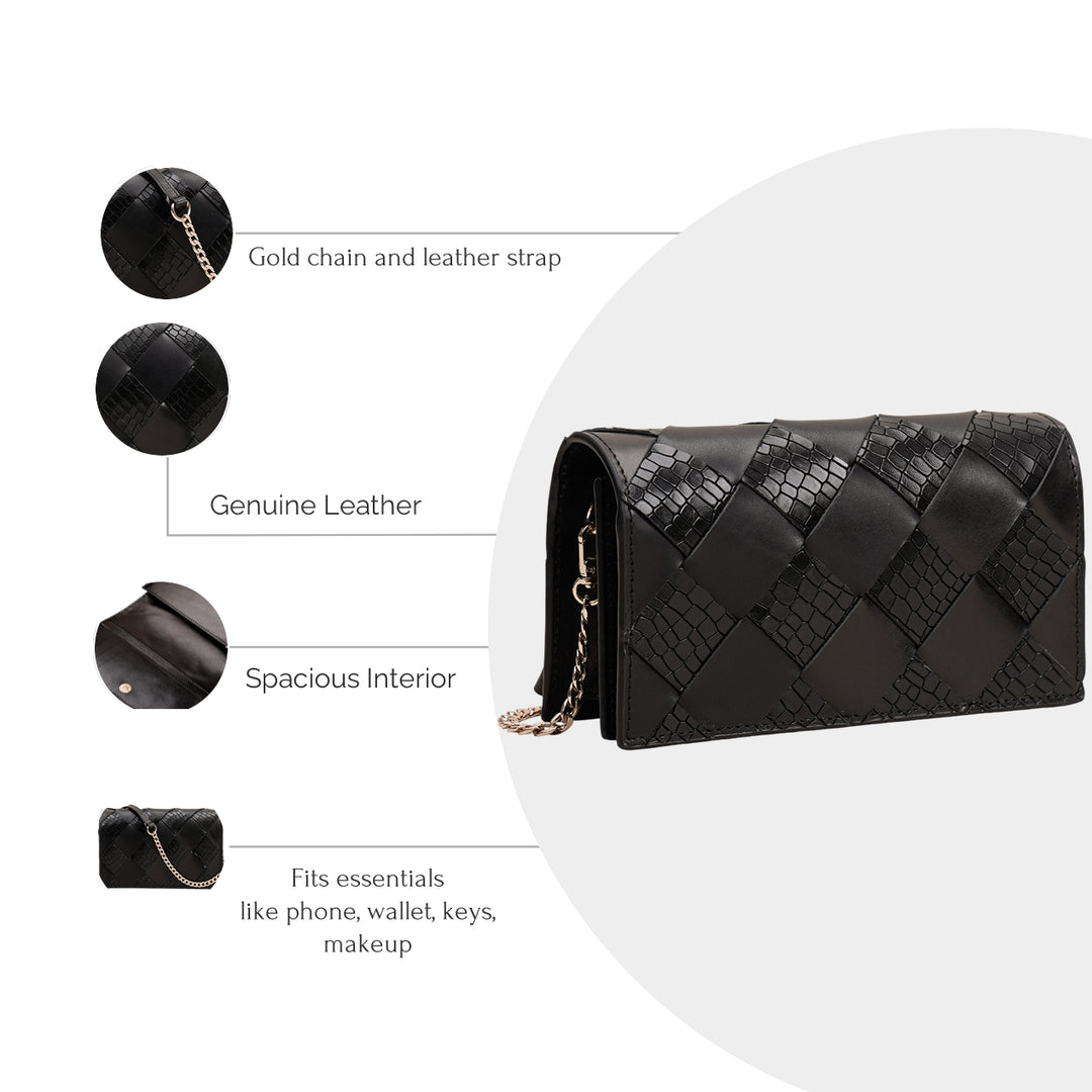 CAMILLE CLUTCH LARGE BLACK