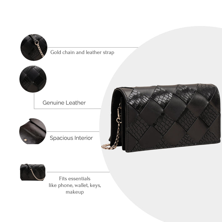 CAMILLE CLUTCH LARGE BLACK