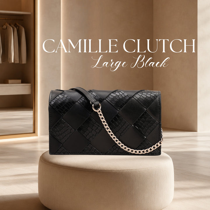 CAMILLE CLUTCH LARGE BLACK