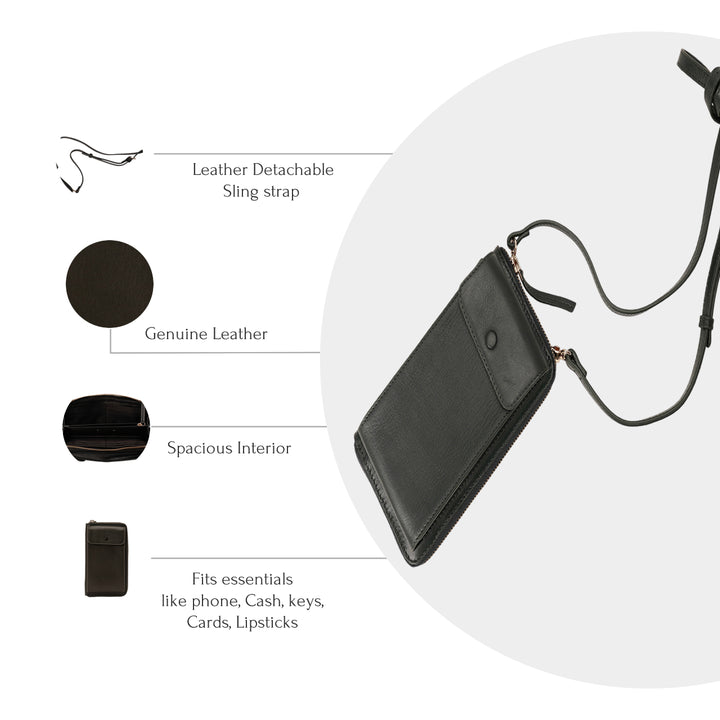 JANICE PHONE + WALLET SLING BAG  OLIVE